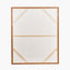 Brown and Natural Grid Design Canvas with Oak Effect Frame