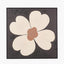 Brown and Natural Large Flower Design Canvas with Black Frame