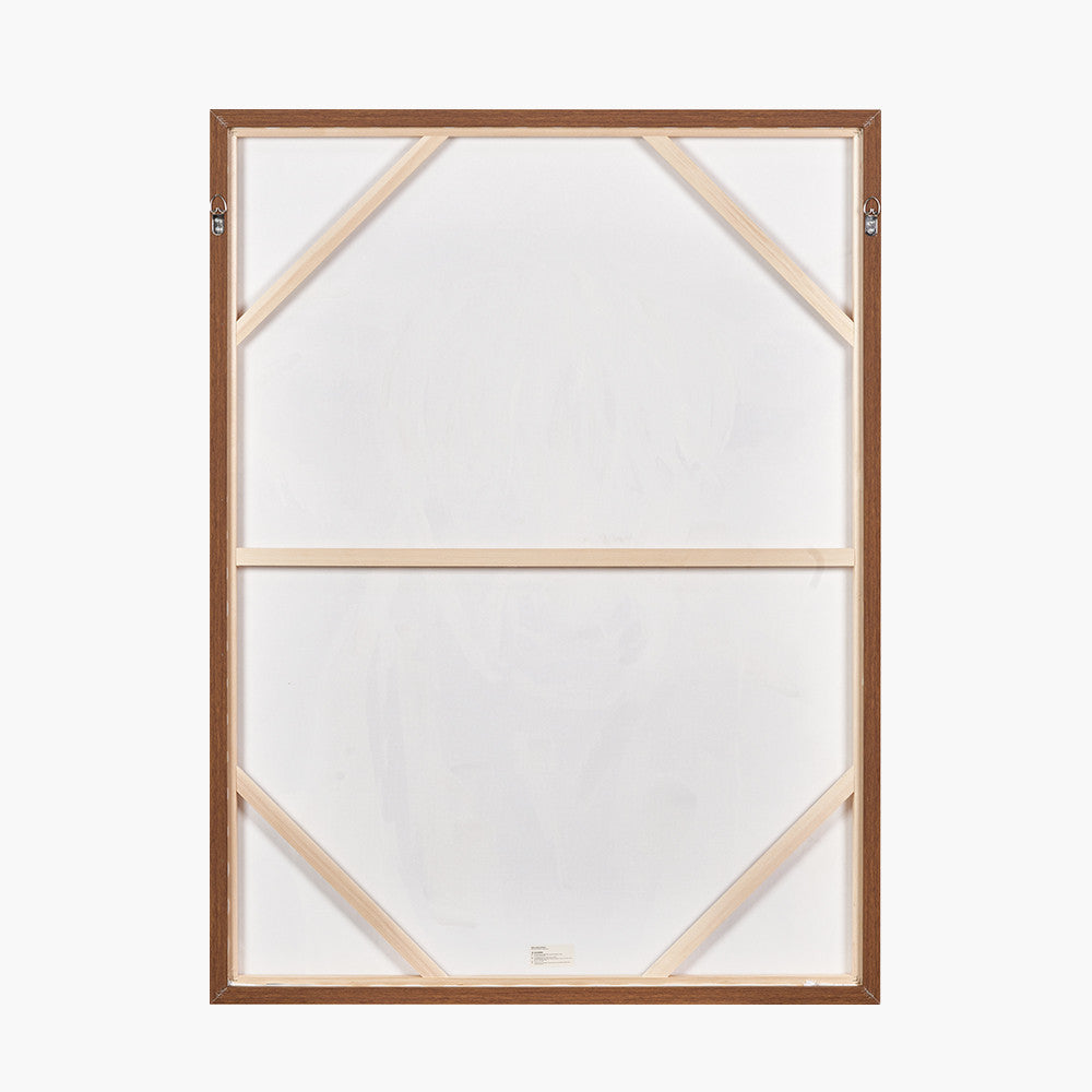 Mulberry and Naturals Highland Cow Canvas with Oak Effect Frame