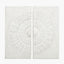 S/2 Antique White Moulded Metal Circle Wall Art