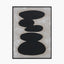 Black and Natural Stone Design Canvas Wall Art with Black Frame