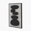 Black and Natural Stone Design Canvas Wall Art with Black Frame