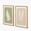 S/2 Green and Natural Fern Canvas Wall Art with Natural Frames