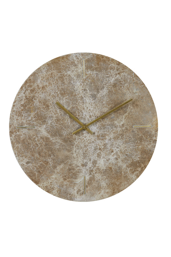 Clock 43 cm MORENO marble brown