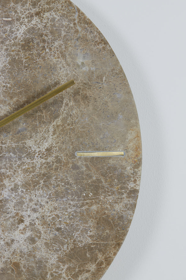 Clock 43 cm MORENO marble brown