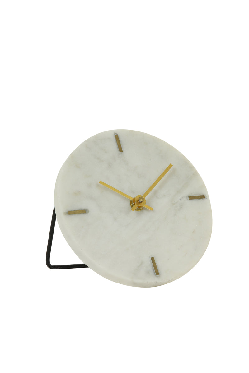 Clock 15 cm MORENO marble white