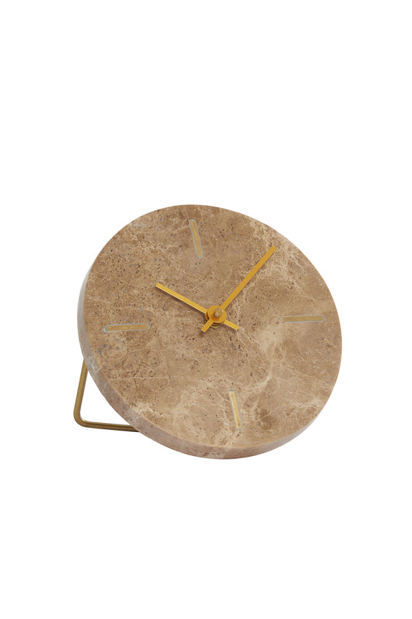 Clock 15 cm MORENO marble brown