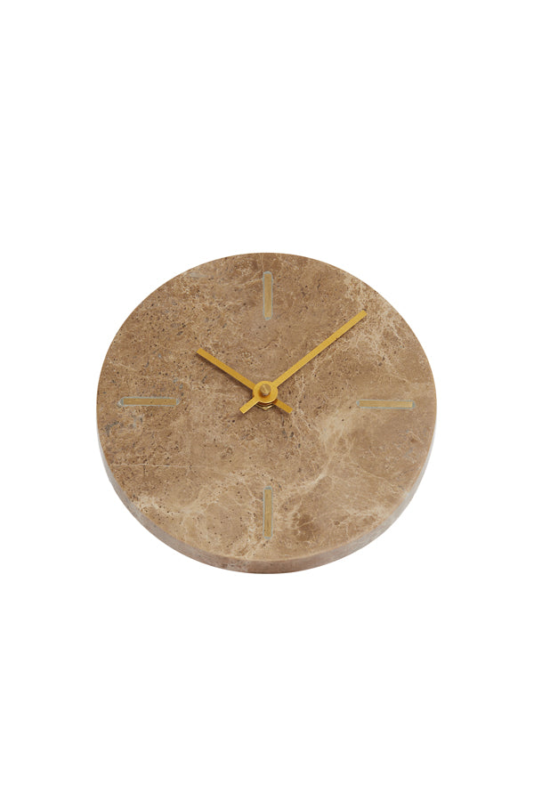 Clock 15 cm MORENO marble brown