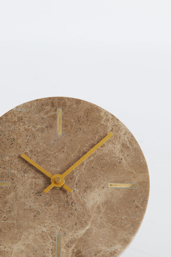 Clock 15 cm MORENO marble brown