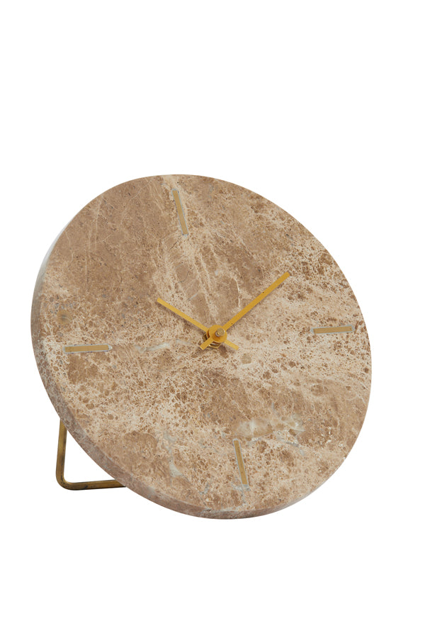 Clock 20 cm MORENO marble brown