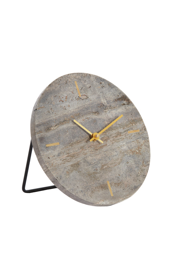 Clock 20 cm JENAY brown travertine