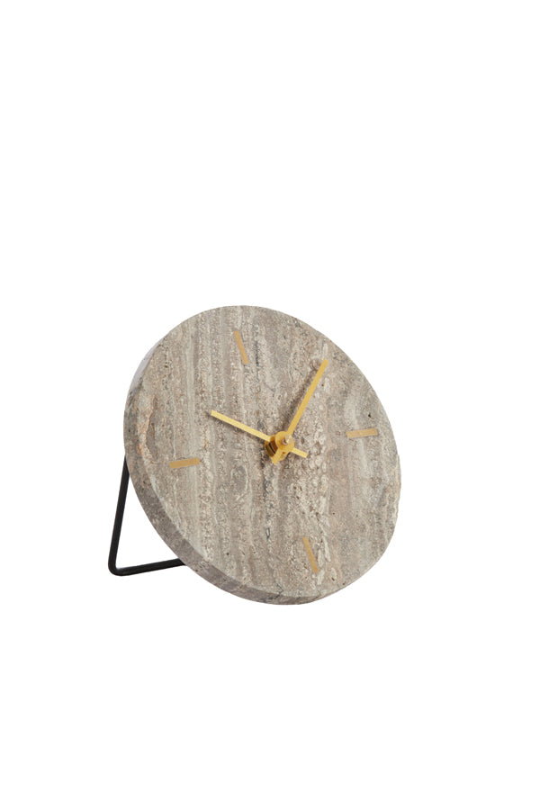 Clock 15 cm JENAY brown travertine