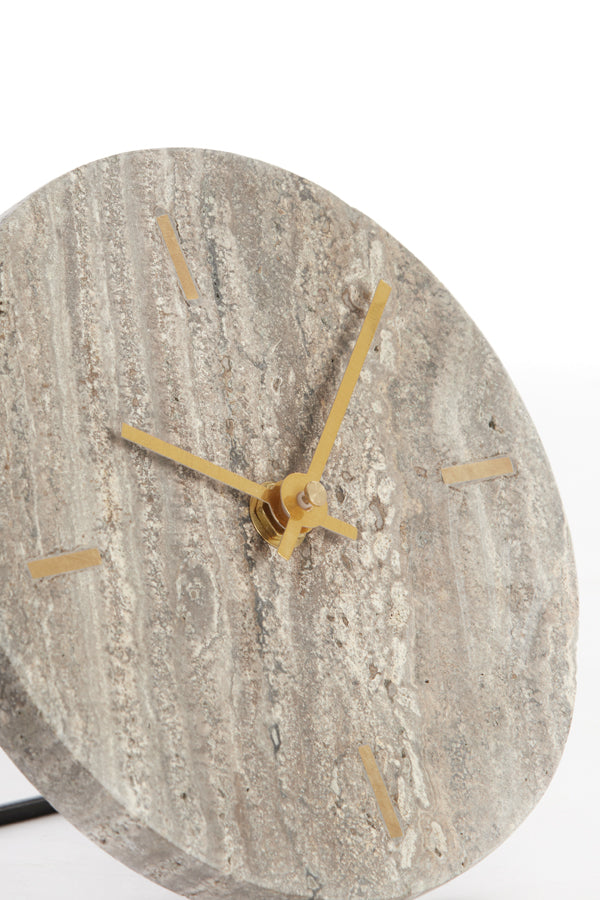 Clock 15 cm JENAY brown travertine