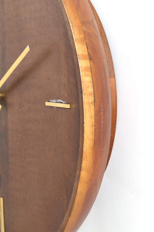 Clock 56 cm VETI mango wood brown+gold