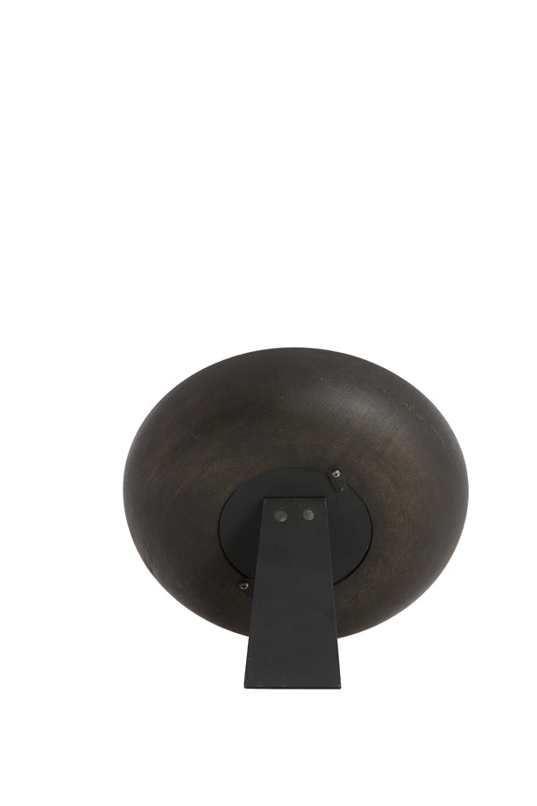 Clock 20 cm VETI mango wood dark brown+gold