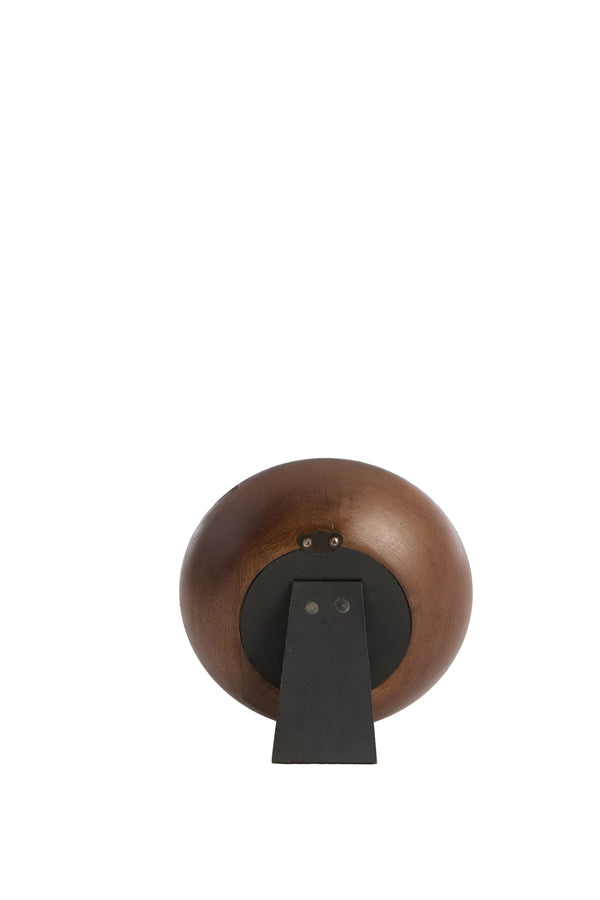 Clock 15 cm VETI mango wood brown+gold