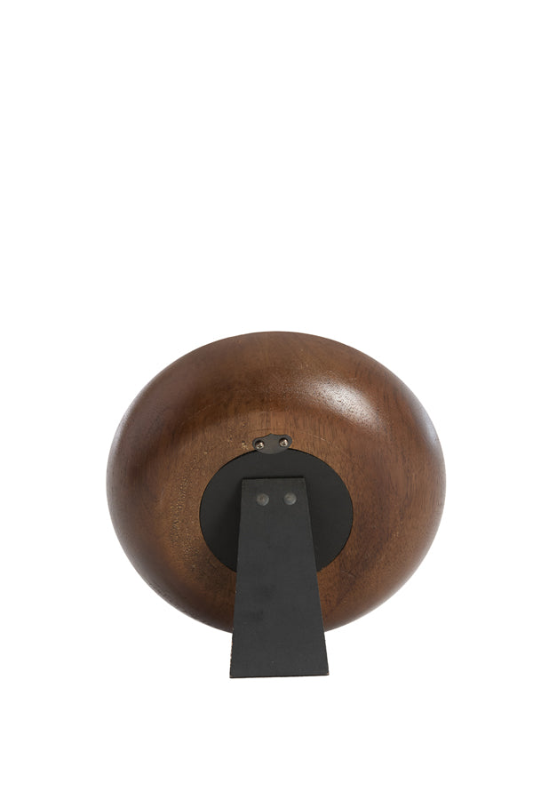 Clock 20 cm VETI mango wood brown+gold