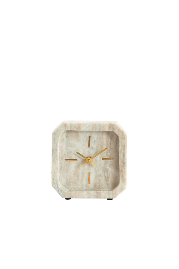 Clock 13x4x13 cm PABLIA marble sand-grey