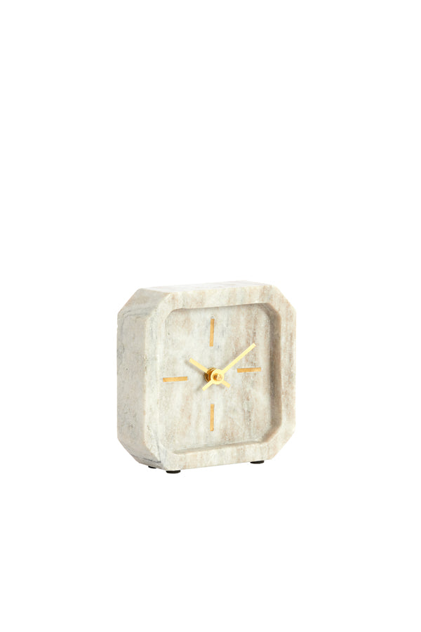 Clock 13x4x13 cm PABLIA marble sand-grey