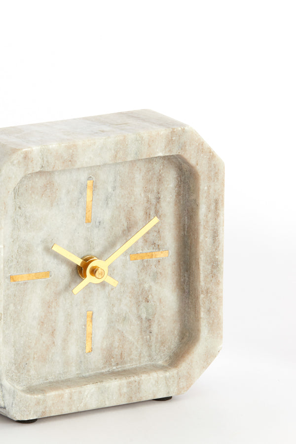 Clock 13x4x13 cm PABLIA marble sand-grey