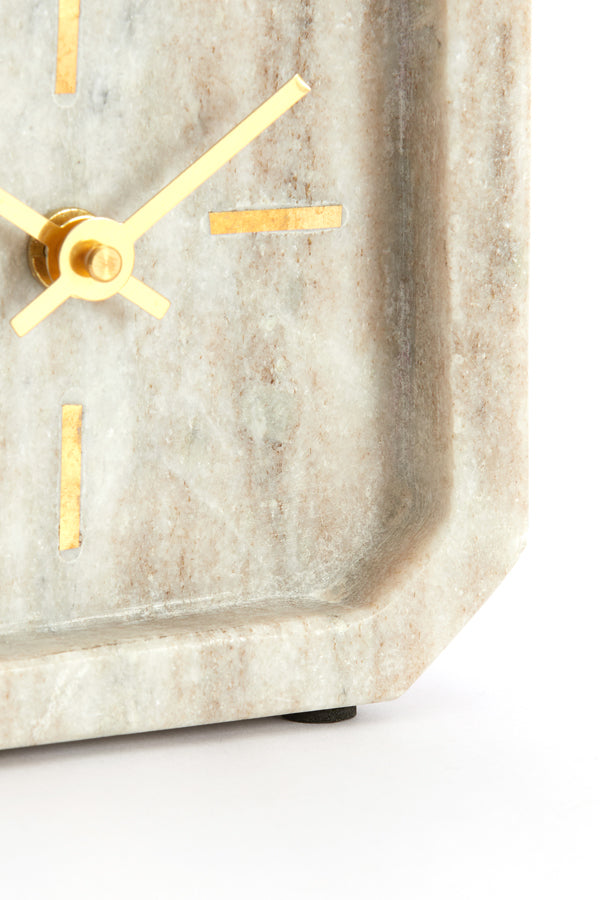 Clock 13x4x13 cm PABLIA marble sand-grey