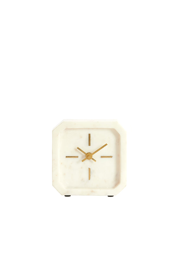 Clock 13x4x13 cm PABLIA marble white