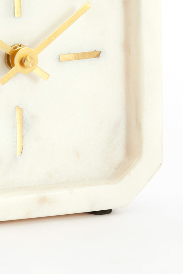 Clock 13x4x13 cm PABLIA marble white