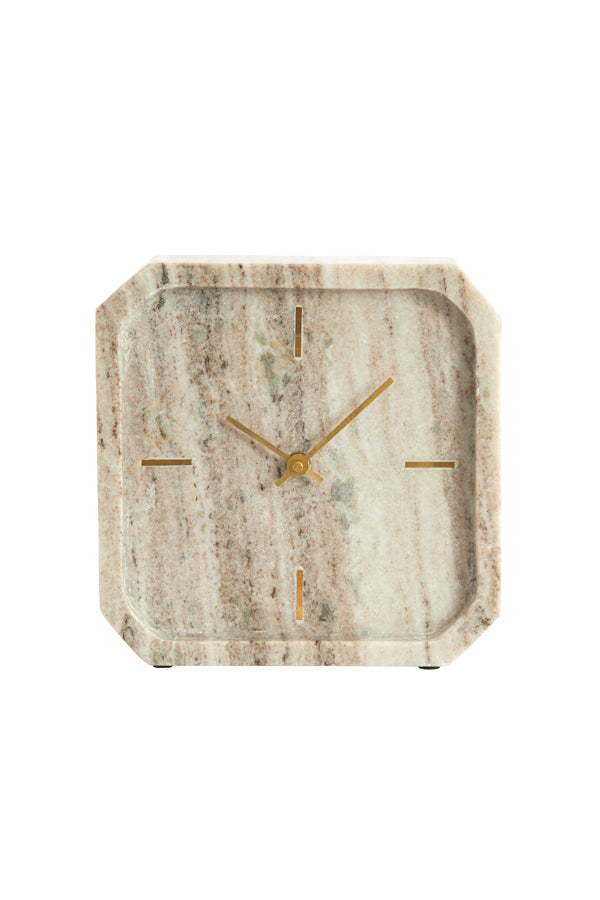 Clock 20,5x6x20,5 cm PABLIA marble sand-grey