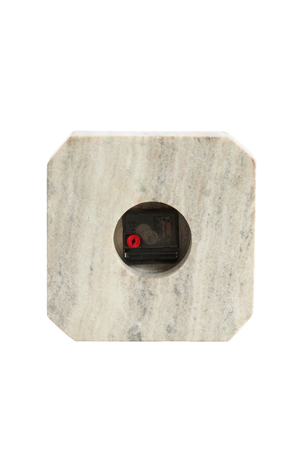 Clock 20,5x6x20,5 cm PABLIA marble sand-grey
