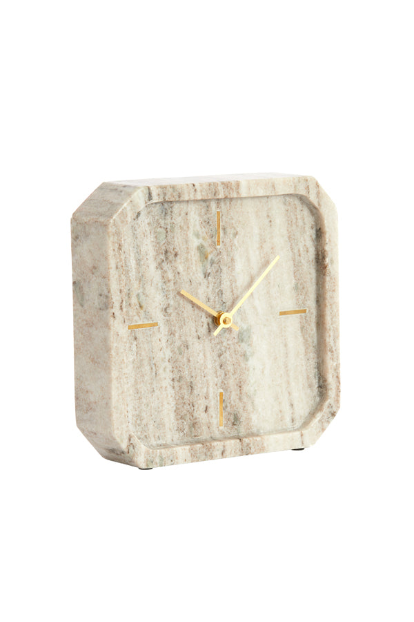 Clock 20,5x6x20,5 cm PABLIA marble sand-grey