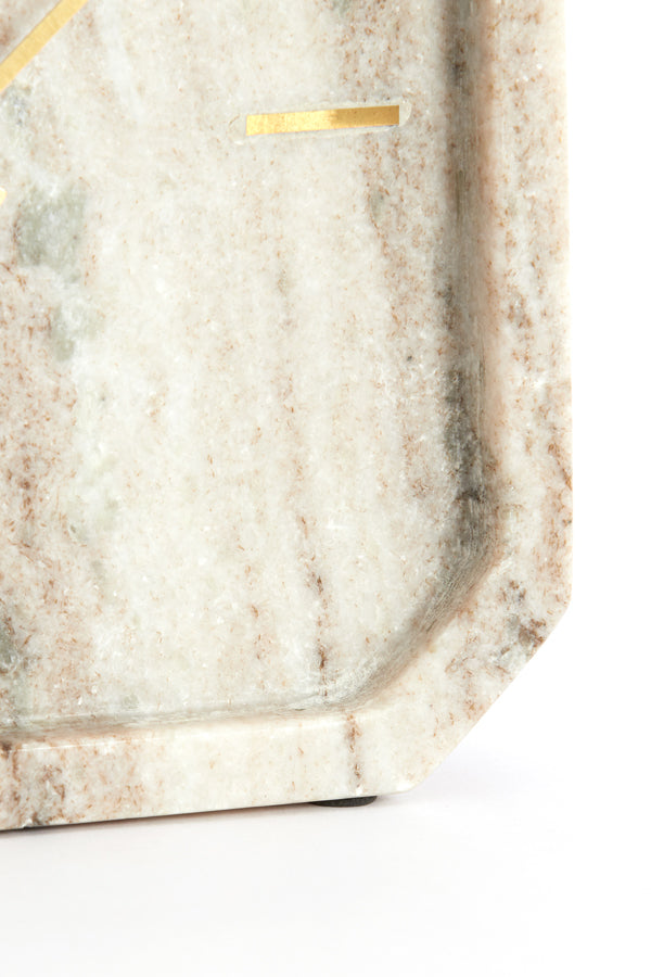 Clock 20,5x6x20,5 cm PABLIA marble sand-grey