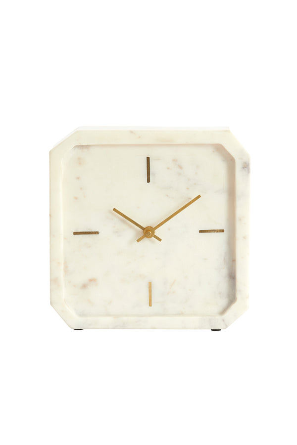 Clock 20,5x6x20,5 cm PABLIA marble white