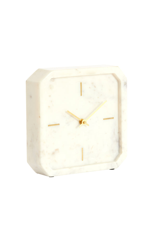 Clock 20,5x6x20,5 cm PABLIA marble white