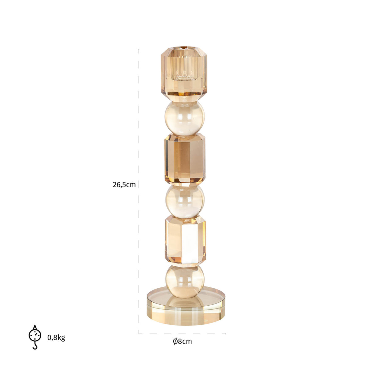 Candle holder Meral brown large