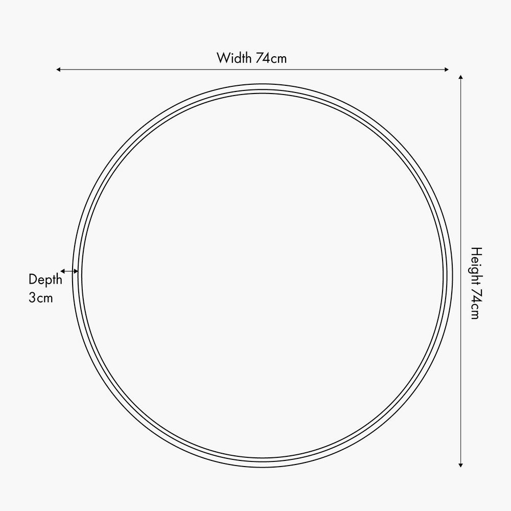 Black Wood Veneer and Foxed Glass Round Wall Mirror