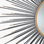 Black and Gold Metal Starburst Design Round Wall Mirror