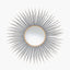 Black and Gold Metal Starburst Design Round Wall Mirror