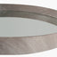 Grey Oak Wood Veneer Deep Edge Round Wall Mirror Large