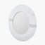 White Marble Effect Wood Veneer Round Wall Mirror