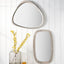 Grey Oak Wood Veneer Curved Wall Mirror