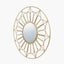 Gold Metal Cane Design Round Wall Mirror