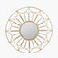 Gold Metal Cane Design Round Wall Mirror