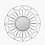 Silver Metal Cane Design  Round Wall Mirror