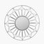Silver Metal Cane Design  Round Wall Mirror