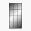 Dark Grey Metal 12 Section Floor Mirror