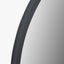 Black Wood Veneer and Mirrored Glass Round Wall Mirror