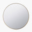 Brushed Gold Metal Slim Frame Round Wall Mirror Medium