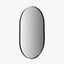 Black Metal Slim Frame Oval Wall Mirror