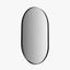 Black Metal Slim Frame Oval Wall Mirror