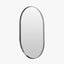 Brushed Silver Metal Slim Frame Oval Wall Mirror